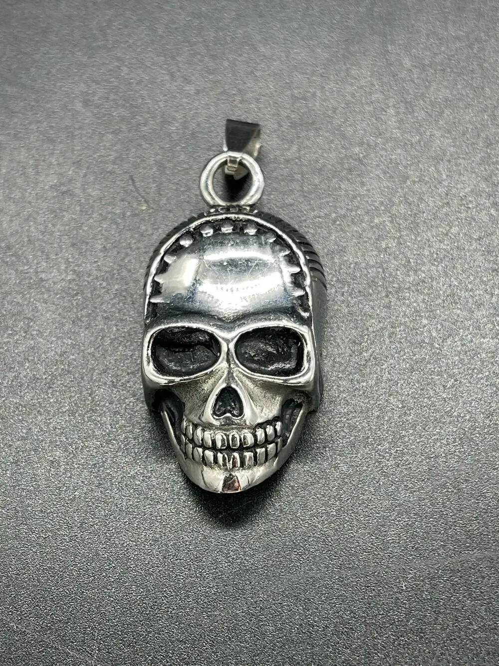 Men’s Skull Biker Pendant Stainless Steel Gothic